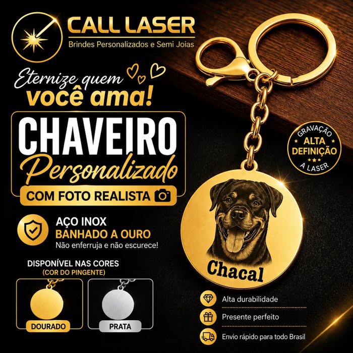 Chaveiro personalizado com foto realista